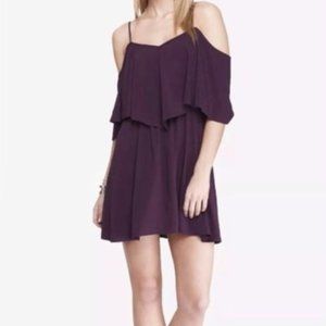 Express Purple Cold Shoulder Dress